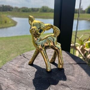 Vintage Gold Deer  Brinn's Japan Retro Animal Anthropomorphic